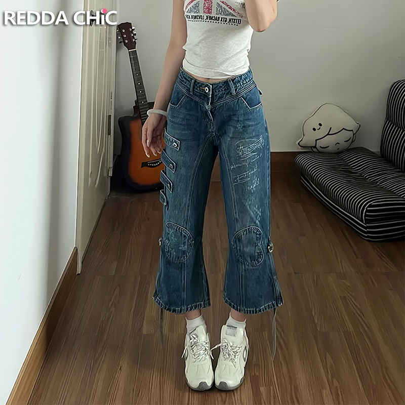 Cargo Pant Wide - Женские шорты-карго ReddaChic с граффити-принтом, ретро-стиль,