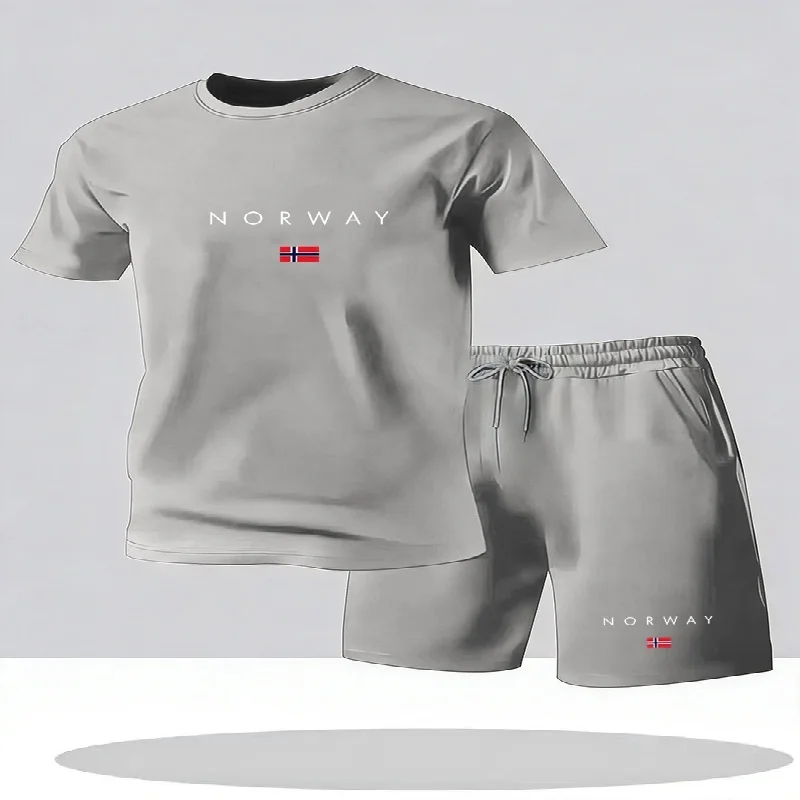 Street Fashion Urban - Новый мужской повседневный комплект из футболки