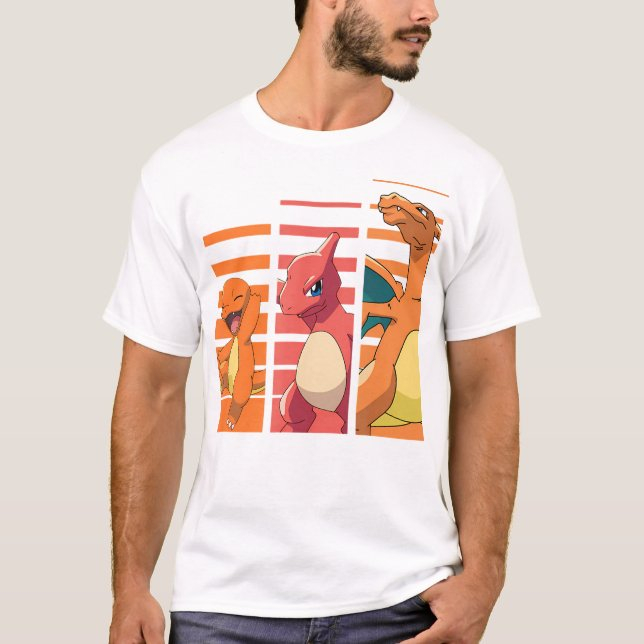 Street Fashion Evolution - Футболка с принтом Pokémon Charmander Evolutions,