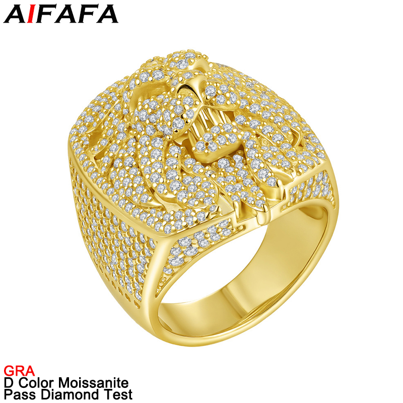 Street Fashion Rings - Кольцо с муассанитом цвета D, полностью