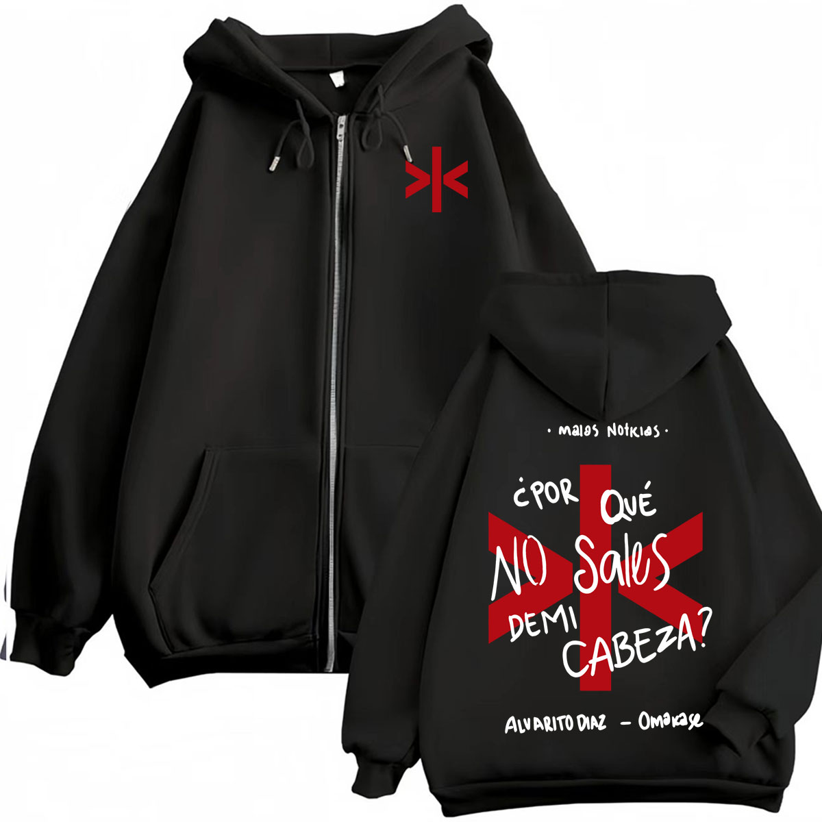 Street Fashion Zip Up Hoodie - Куртка-толстовка Alvaro Diaz Omakase с принтом,