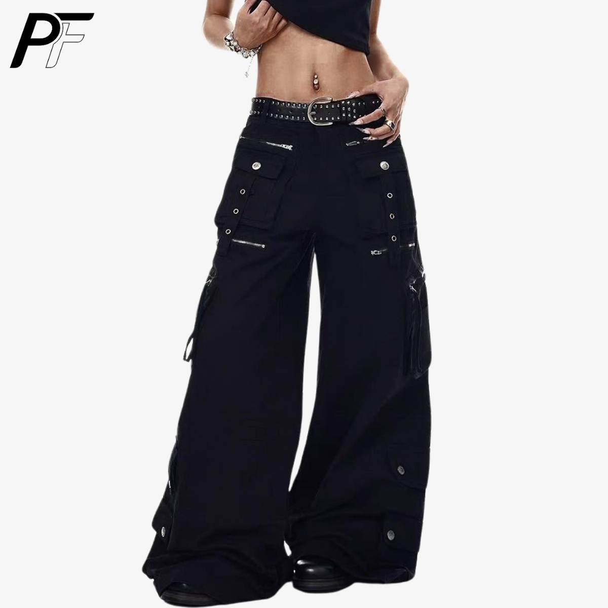 Cargo Pant Wide - Широкие брюки-карго в стиле гранж-техвир Y2K