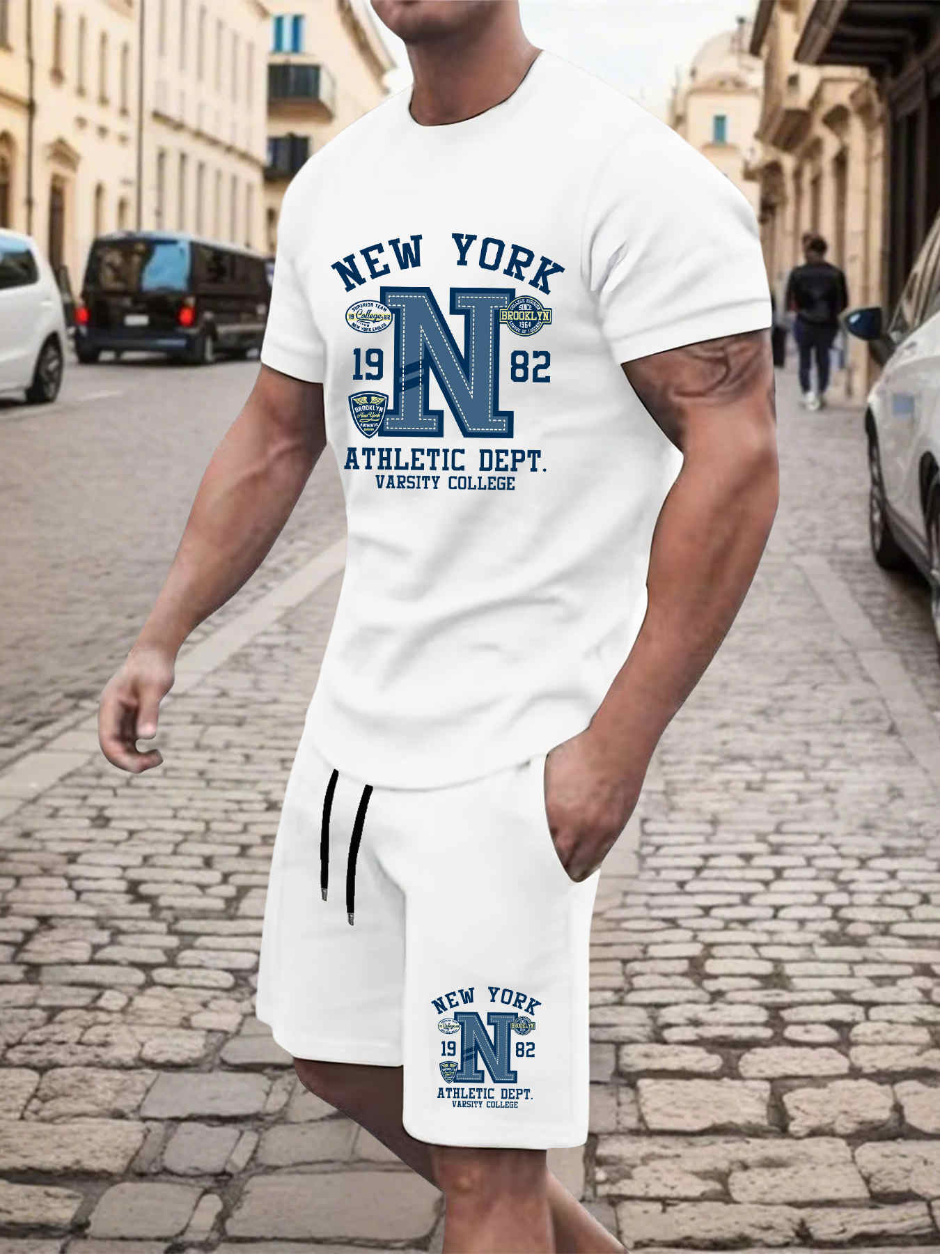 Street Fashion New York 2025 - Новинка 2023 года, летний мужской комплект,