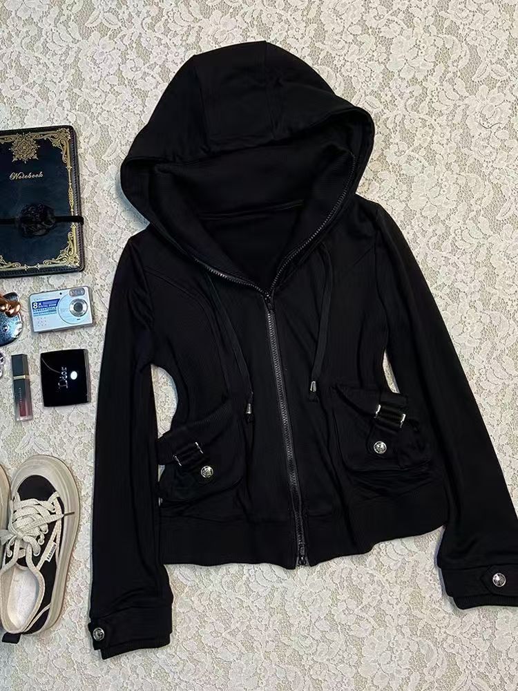 Черная модная новинка: женская – обзор и цена Street Fashion Zip Up Hoodie