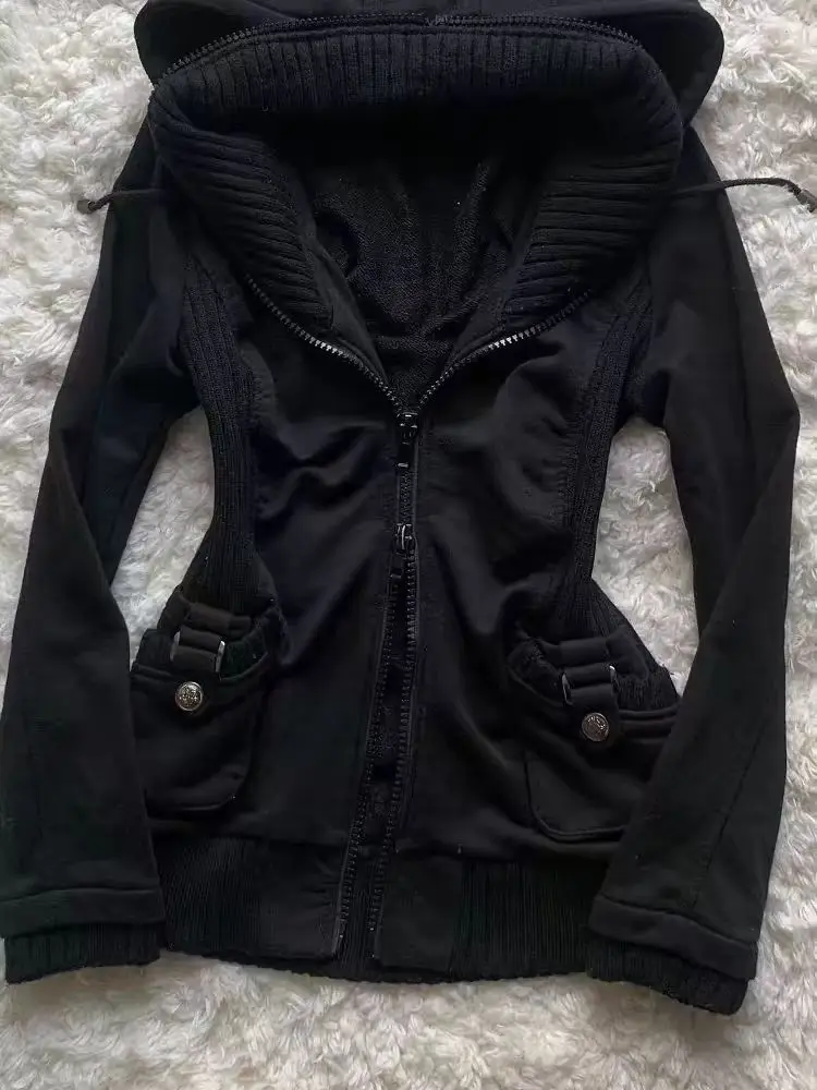 Черная модная новинка: женская – обзор и цена Street Fashion Zip Up Hoodie