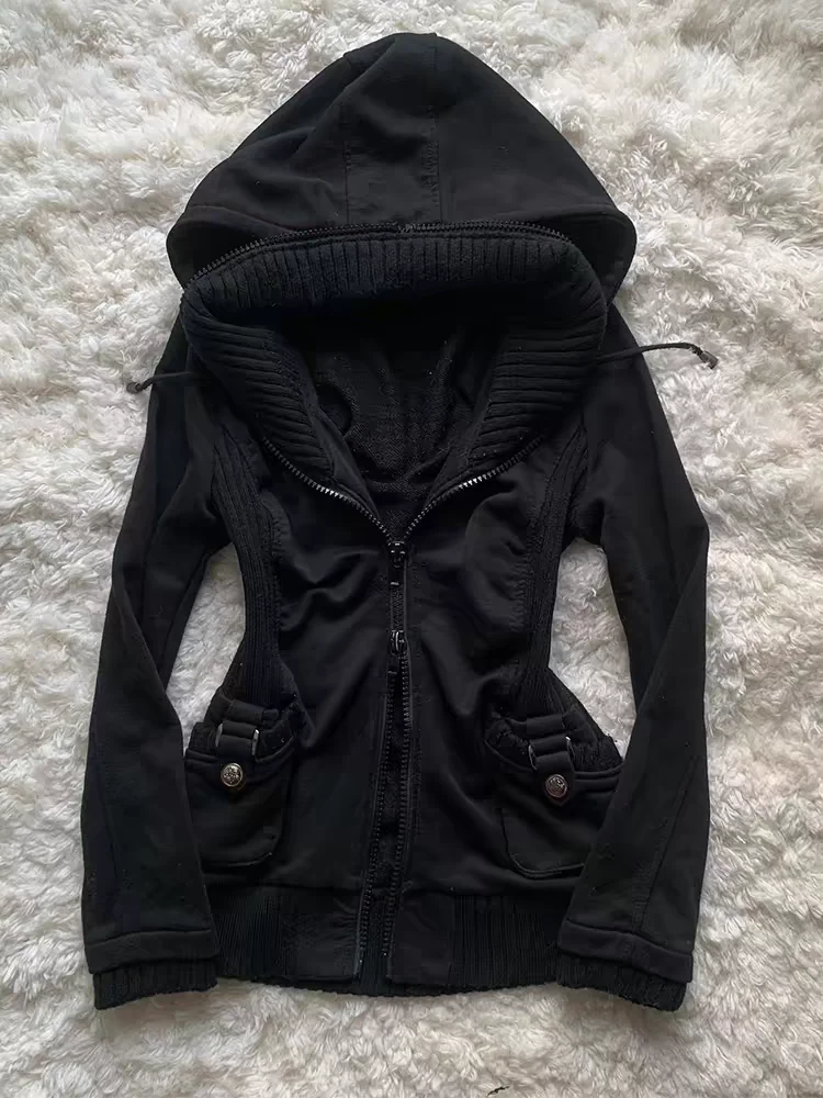Черная модная новинка: женская – обзор и цена Street Fashion Zip Up Hoodie