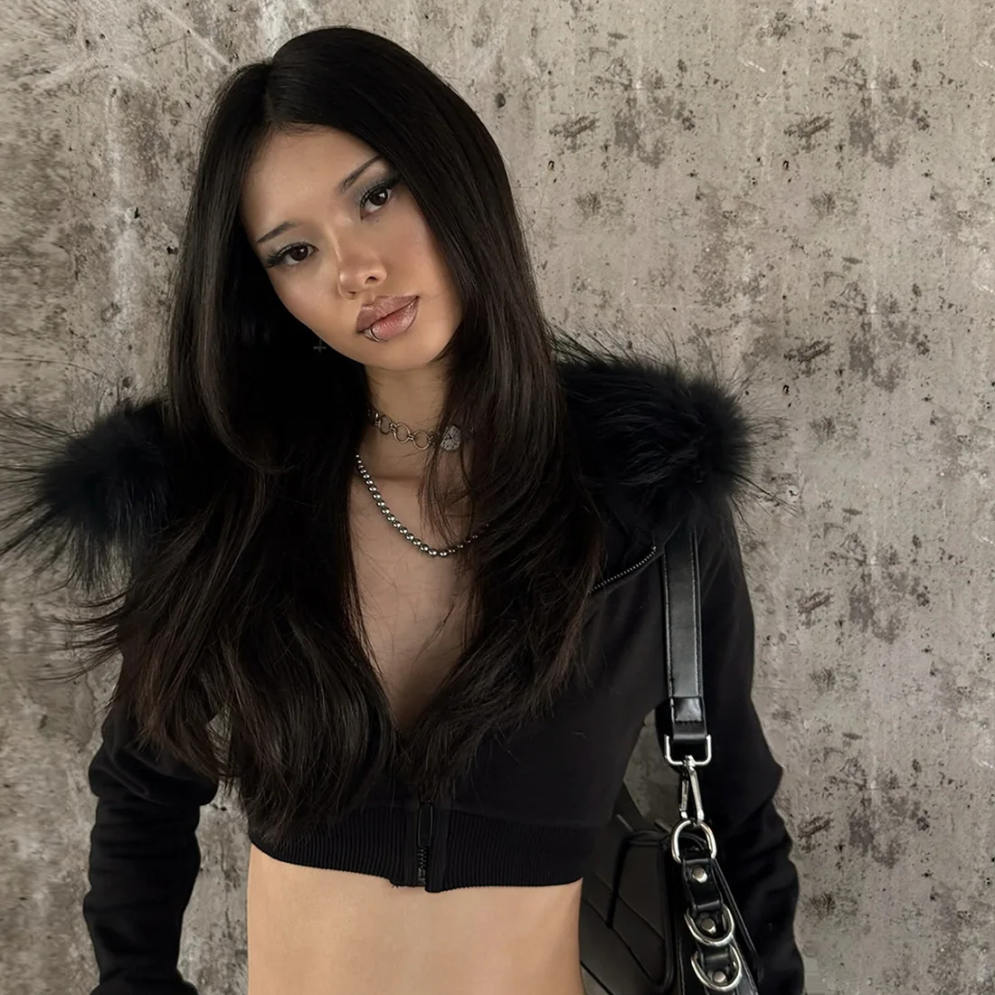 Модная готическая толстовка Y2 – обзор и цена Street Fashion Zip Up Hoodie